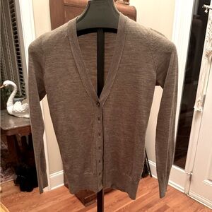 Loft XS brown V neck cardigan like new